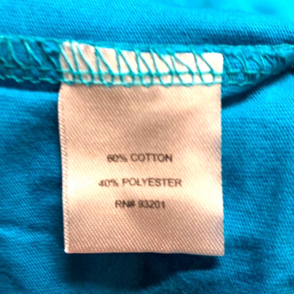 🔴CLEARANCE🔖 NWT 🦈 DOTS COTTON TURQUOISE BLUE SHARK BITE TANK TOP Women 1X 2X 3X - Picture 7 of 7